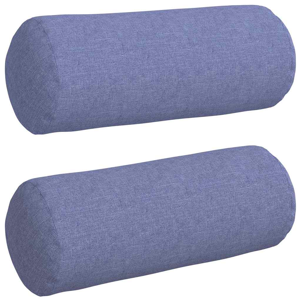 Bolsterpuder 2 stk. Stof Jeans blå Ø 15 x 40 cm
