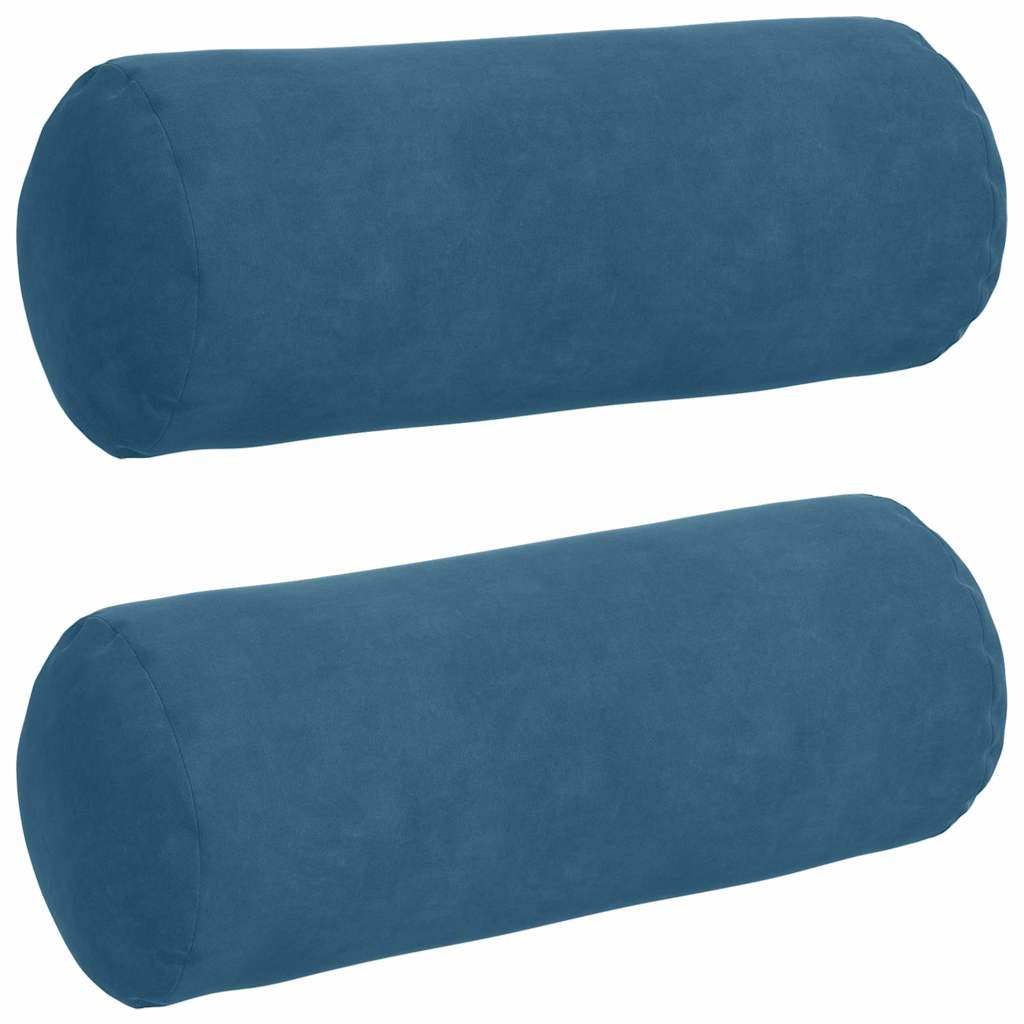 Bolsterpuder 2 pcs Blå Ø 15 x 40 cm Velourstof