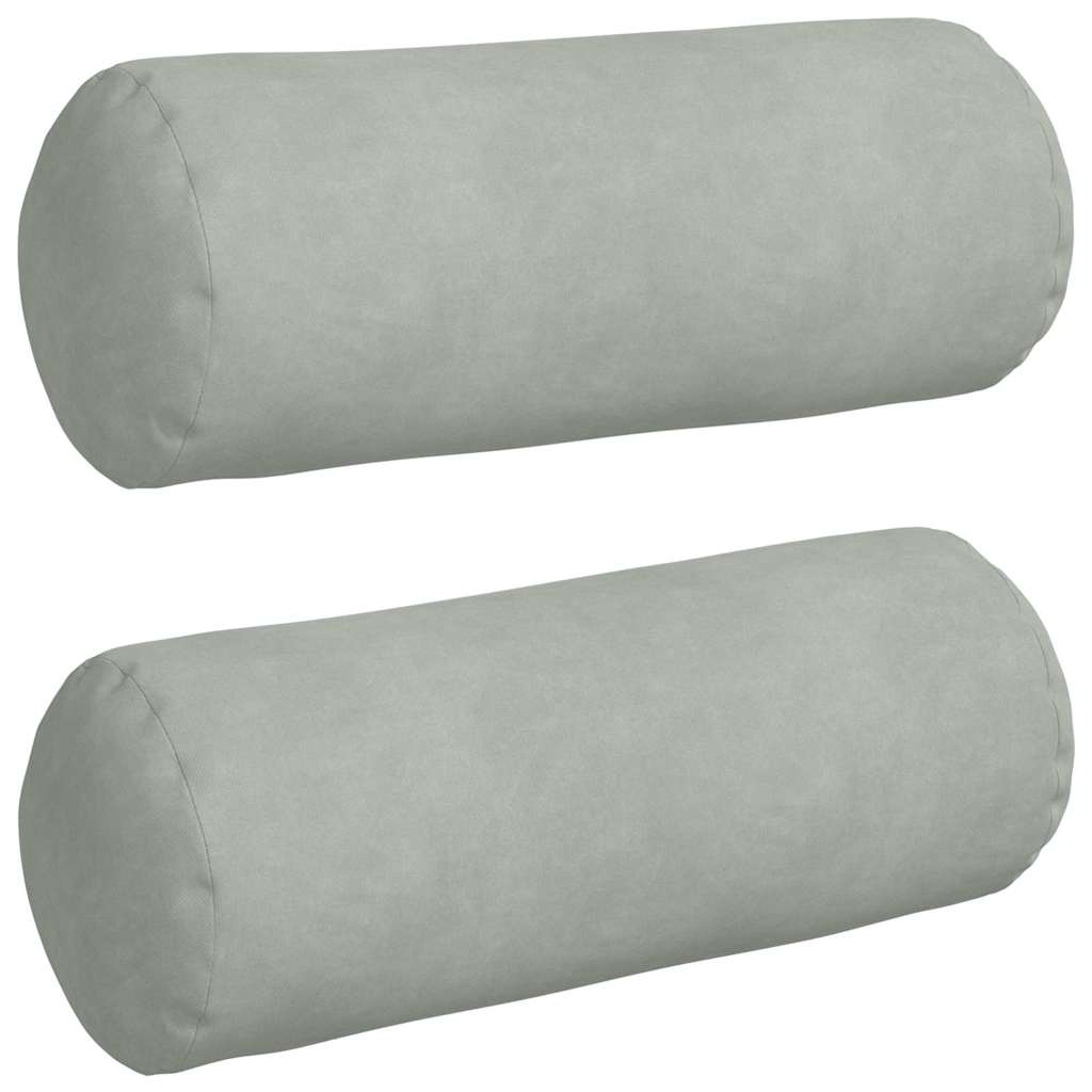 Bolsterpuder 2 pcs Lysegrå Ø 15 x 40 cm Velourstof