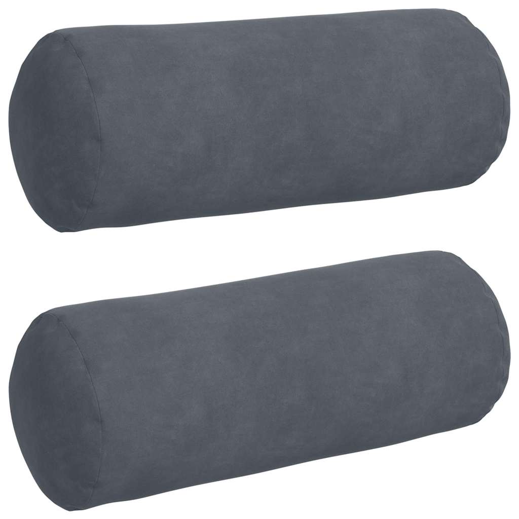 Bolsterpuder 2 pcs Mørkegrå Ø 15 x 40 cm Velourstof