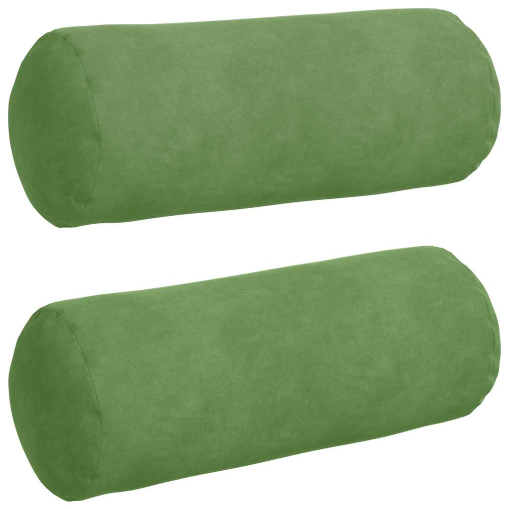 Bolsterpuder 2 pcs Lys grøn Ø 15 x 40 cm Velourstof