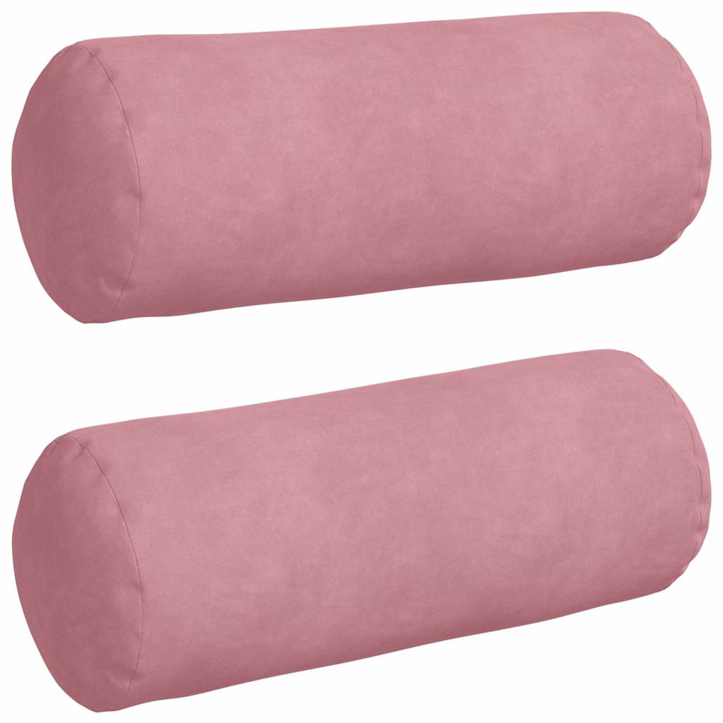 Bolsterpuder 2 pcs Lyserød Ø 15 x 40 cm Velourstof