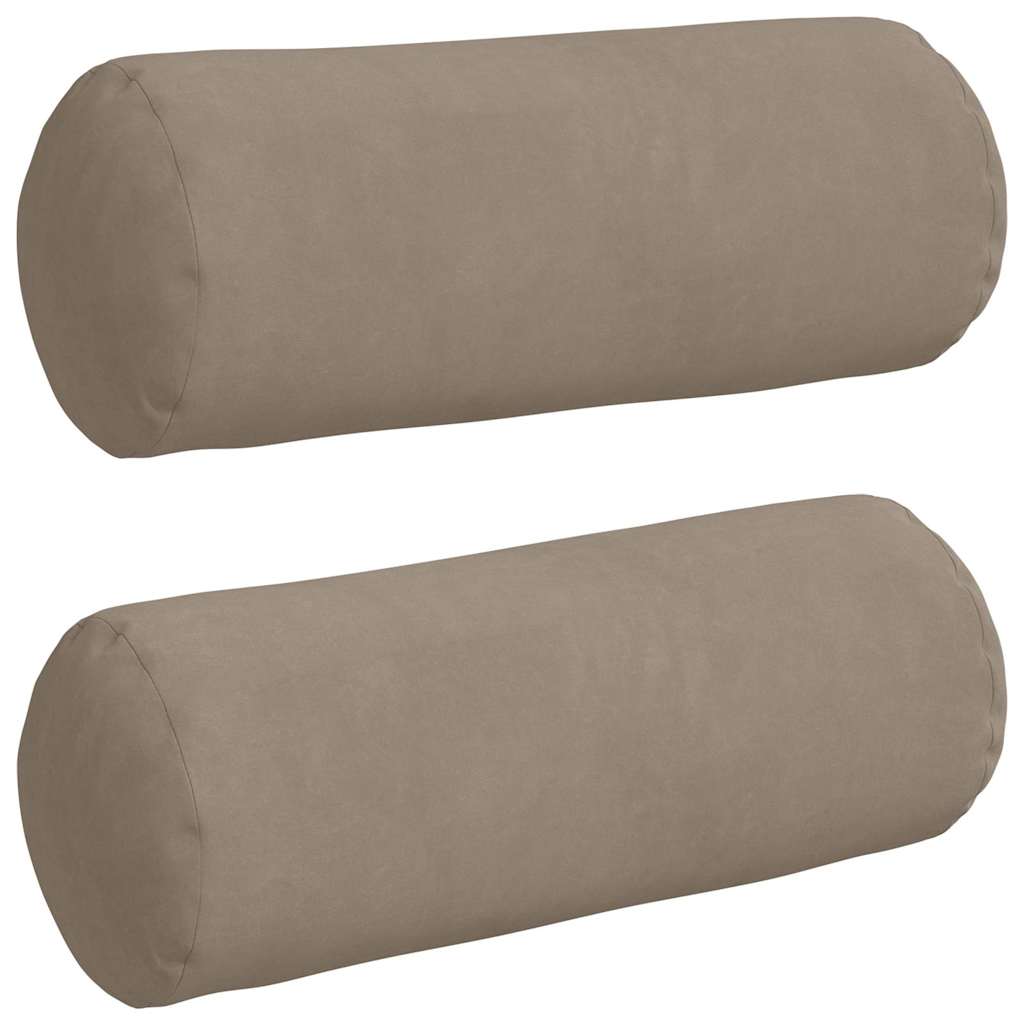 Bolsterpuder 2 stk. Mikrofiberstof Gråbrun Ø 15 x 40 cm