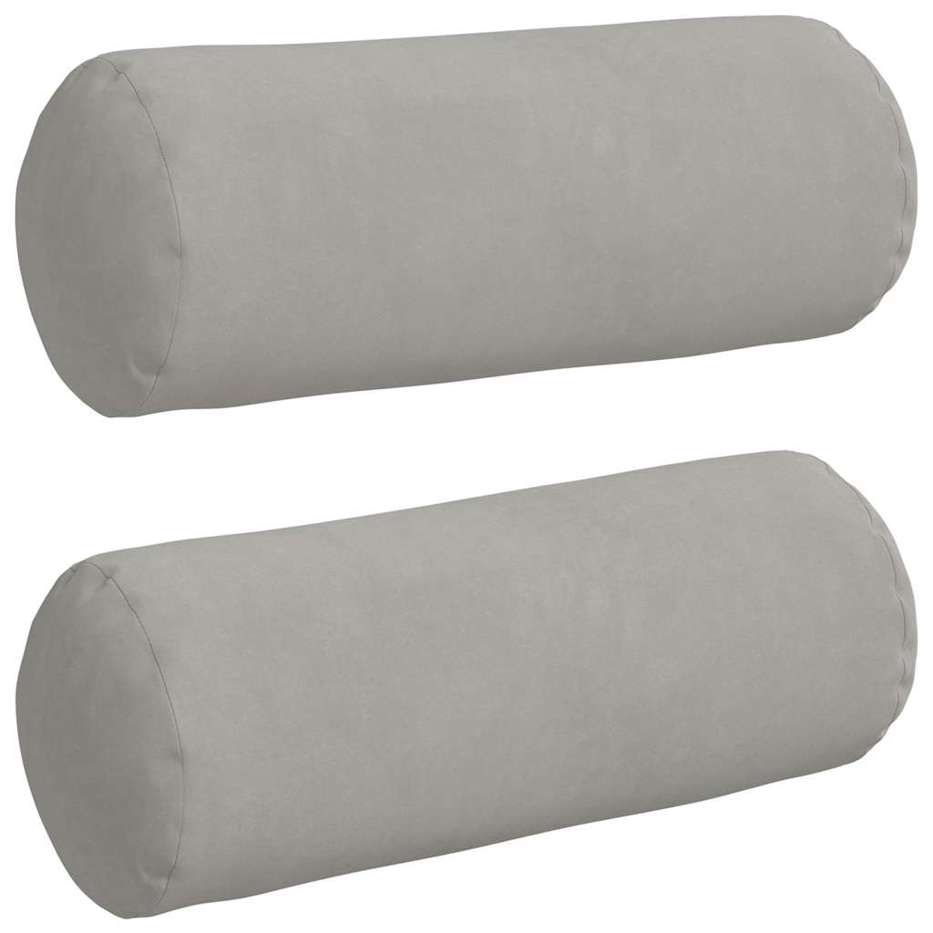 Bolsterpuder 2 pcs Lysegrå Ø 15 x 40 cm Mikrofiberstof