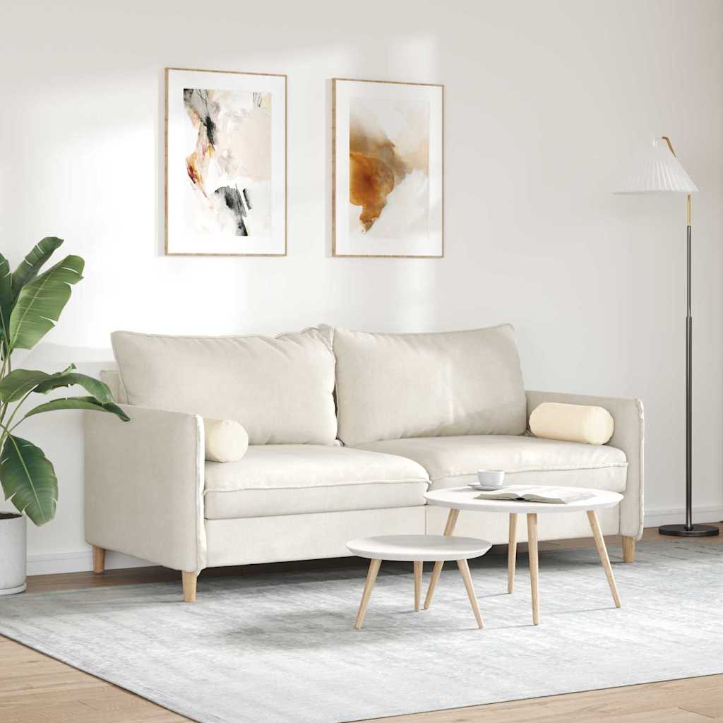 Bolsterpuder 2 pcs Creme Ø 15 x 40 cm Velourstof