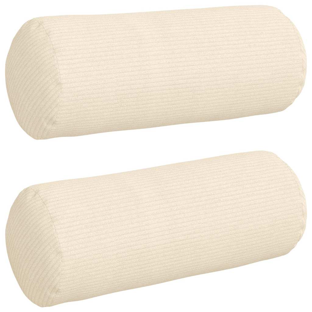 Bolsterpuder 2 pcs Creme Ø 15 x 40 cm Velourstof