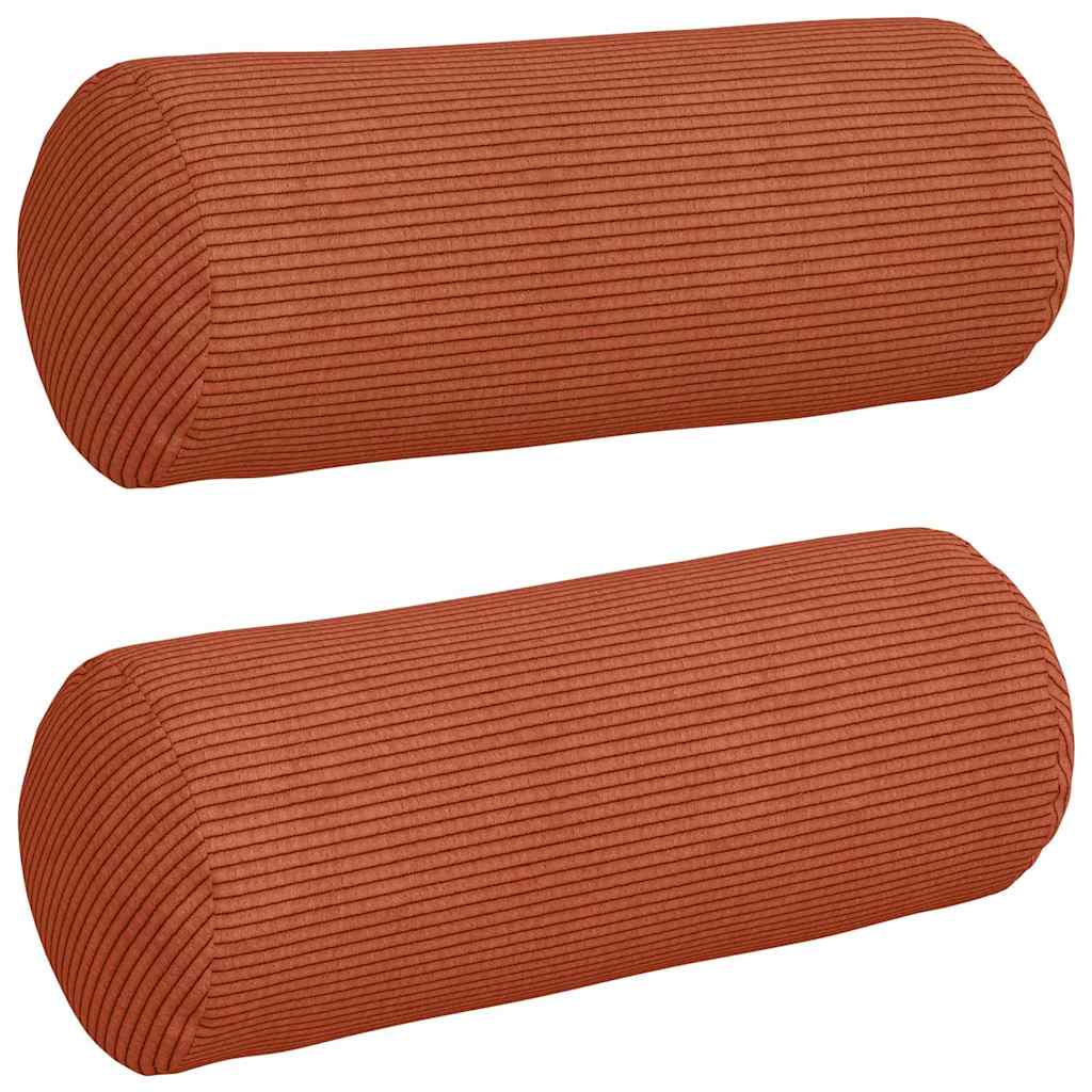 Bolsterpuder 2 pcs Rød orange Ø 15 x 40 cm Velourstof