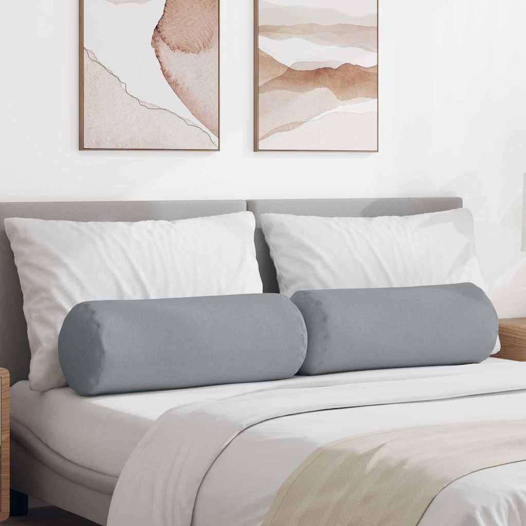 vidaXL Bolsterpuder 2 stk. Stof Lysegrå Ø 25 x 70 cm
