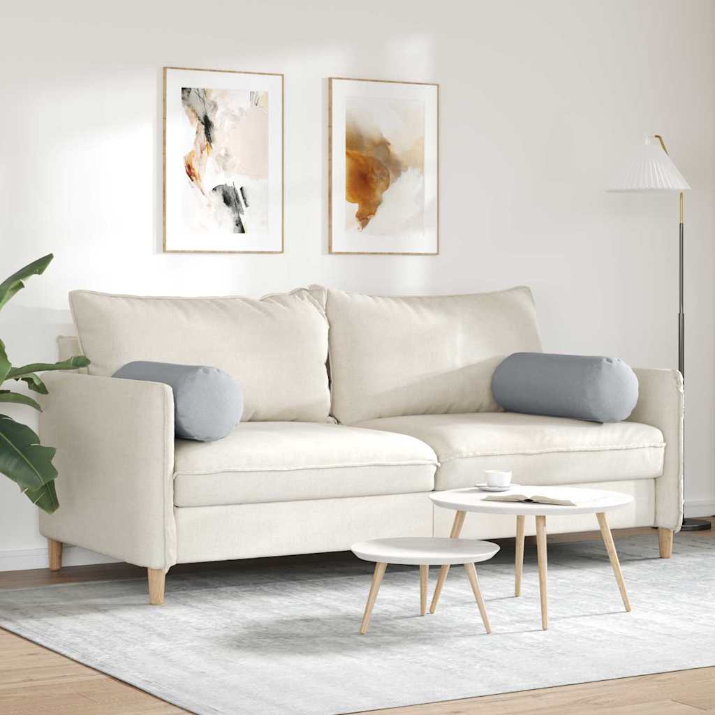 Bolsterpuder 2 stk. Stof Lysegrå Ø 25 x 70 cm