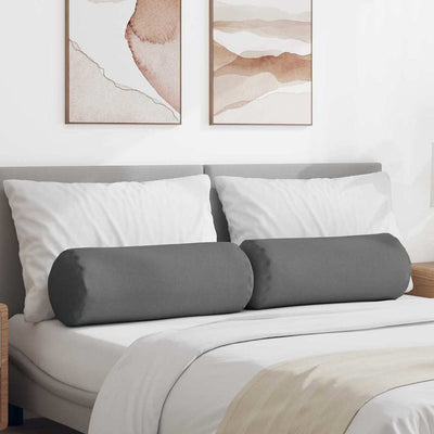 Bolsterpuder 2 stk. Stof Mørkegrå Ø 25 x 70 cm
