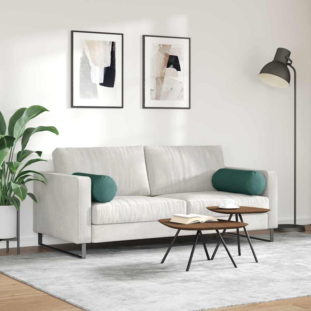 Bolsterpuder 2 stk. Stof Mørkegrøn Ø 25 x 70 cm