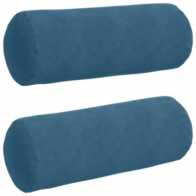 Bolsterpuder 2 pcs Blå Ø 25 x 70 cm Velourstof