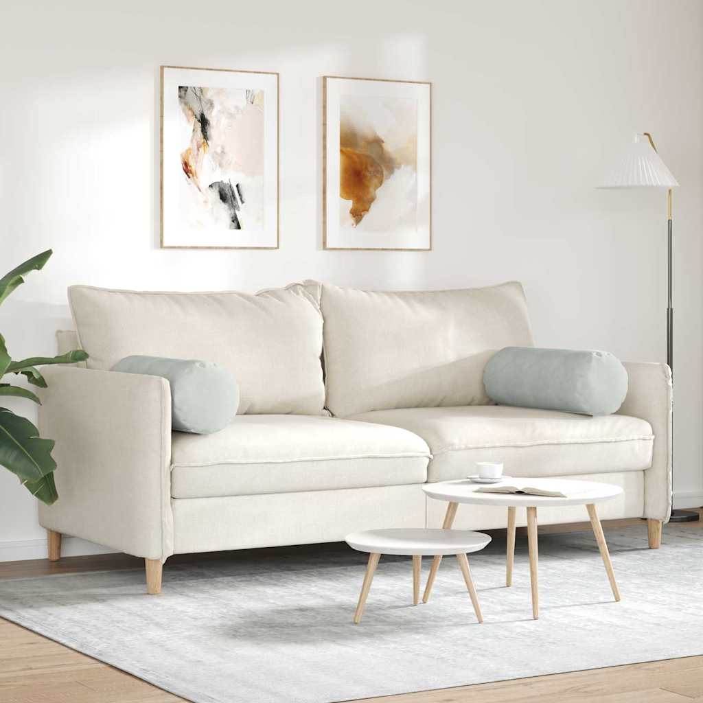 Bolsterpuder 2 pcs Lysegrå Ø 25 x 70 cm Velourstof