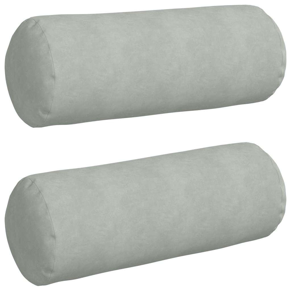 Bolsterpuder 2 pcs Lysegrå Ø 25 x 70 cm Velourstof