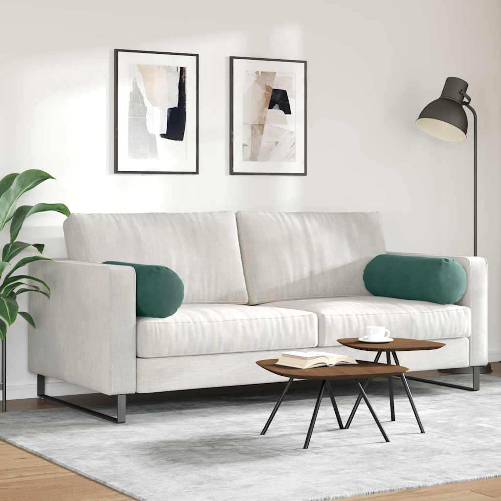 Bolsterpuder 2 pcs Mørkegrøn Ø 25 x 70 cm Velourstof