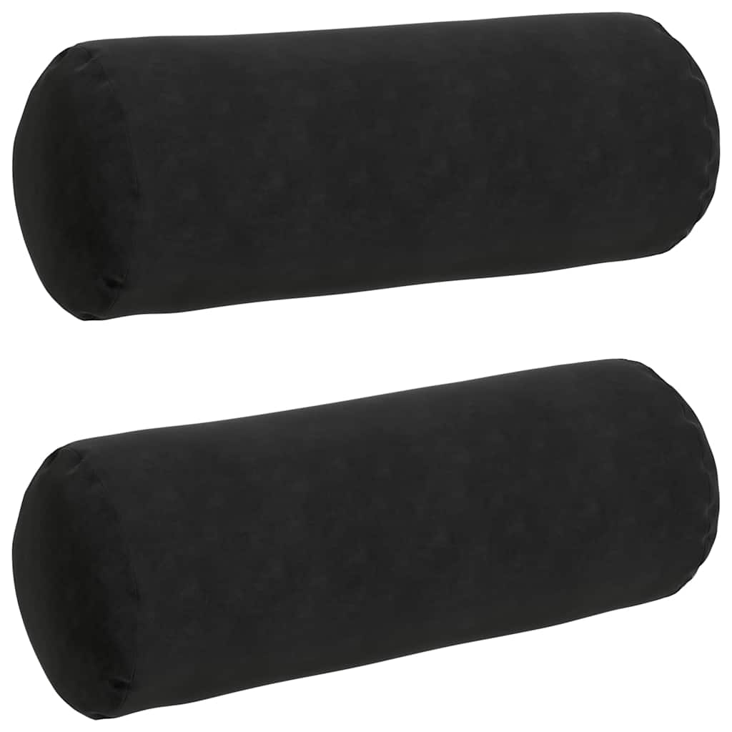 Bolsterpuder 2 pcs Sort Ø 25 x 70 cm Velourstof