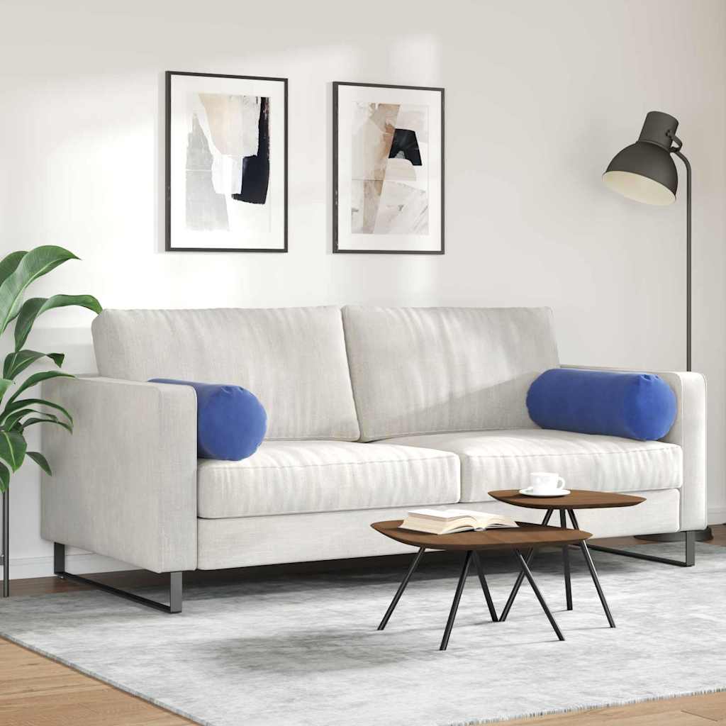 Bolsterpuder 2 pcs Politi blå Ø 25 x 70 cm Velourstof