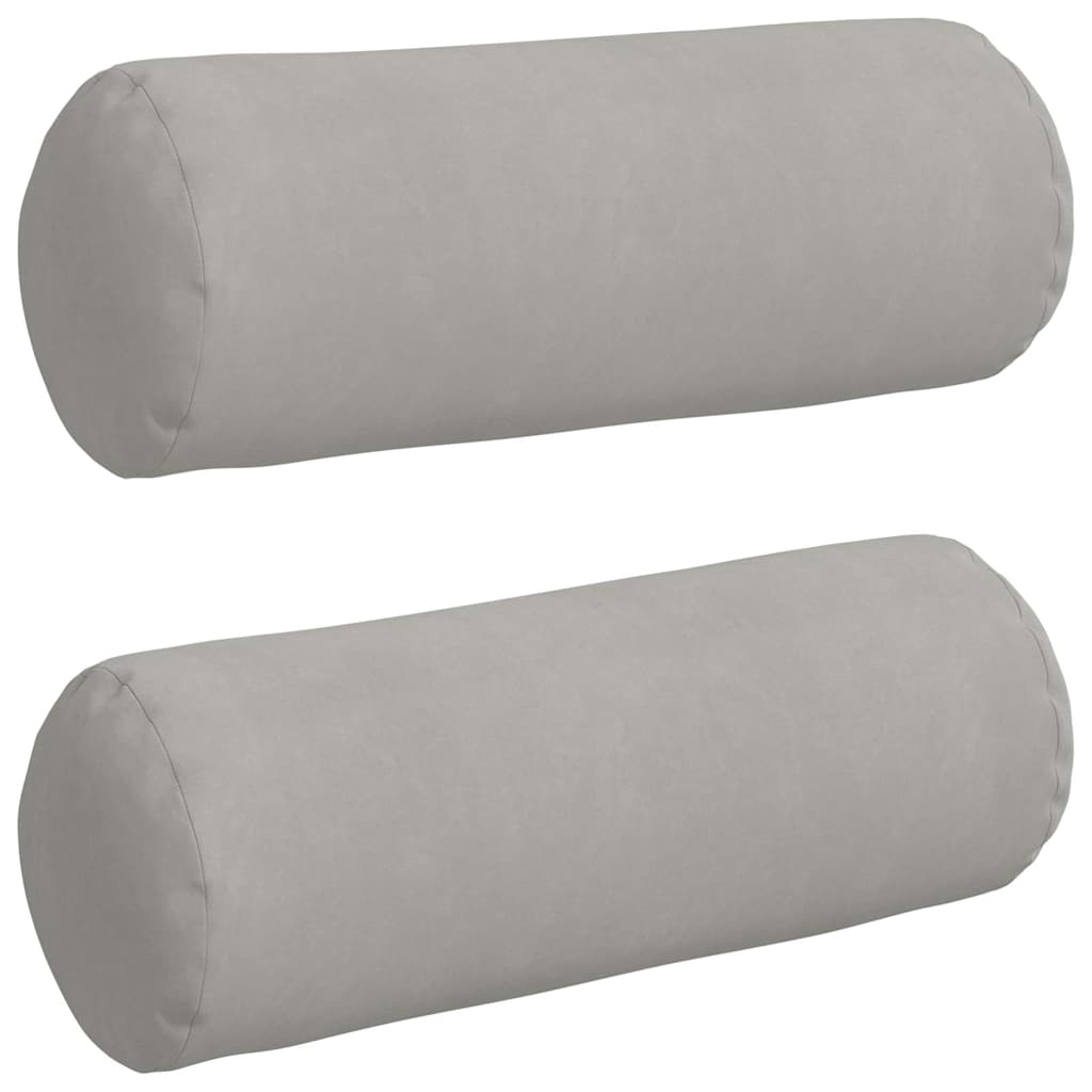 Bolsterpuder 2 pcs Lysegrå Ø 25 x 70 cm Mikrofiberstof
