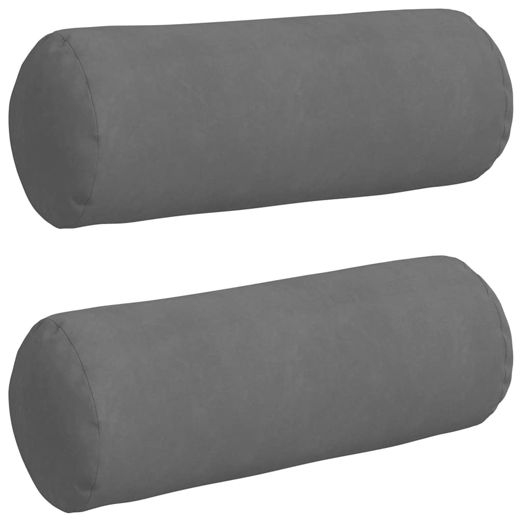 Bolsterpuder 2 pcs Mørkegrå Ø 25 x 70 cm Mikrofiberstof