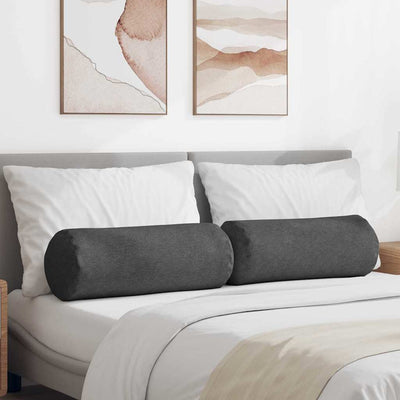 Bolsterpuder 2 pcs Mørkegrå Ø 25 x 70 cm Velourstof