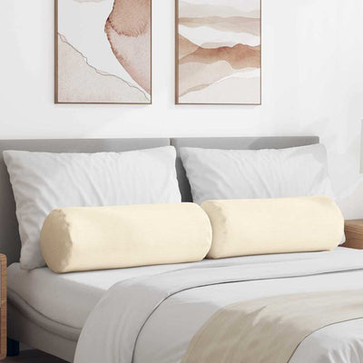 Bolsterpuder 2 pcs Creme Ø 25 x 70 cm Velourstof