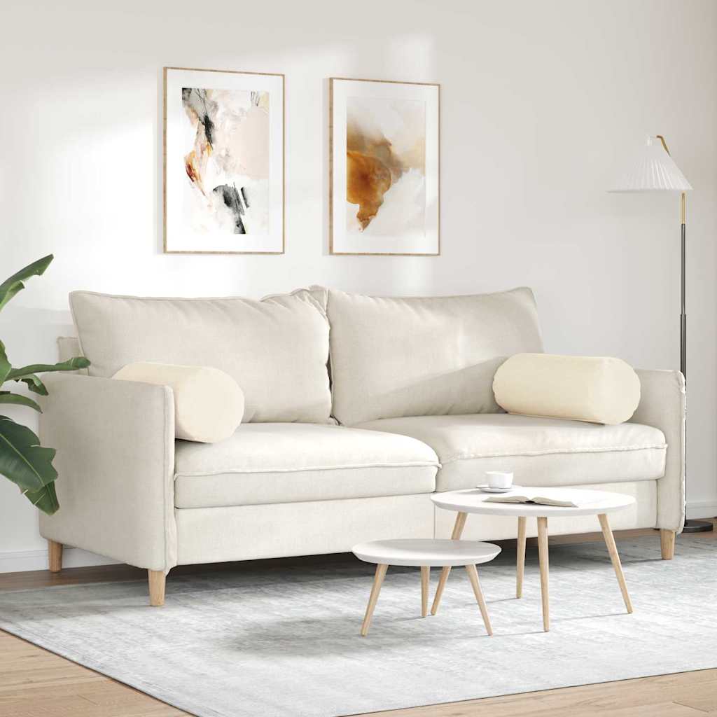 Bolsterpuder 2 pcs Creme Ø 25 x 70 cm Velourstof