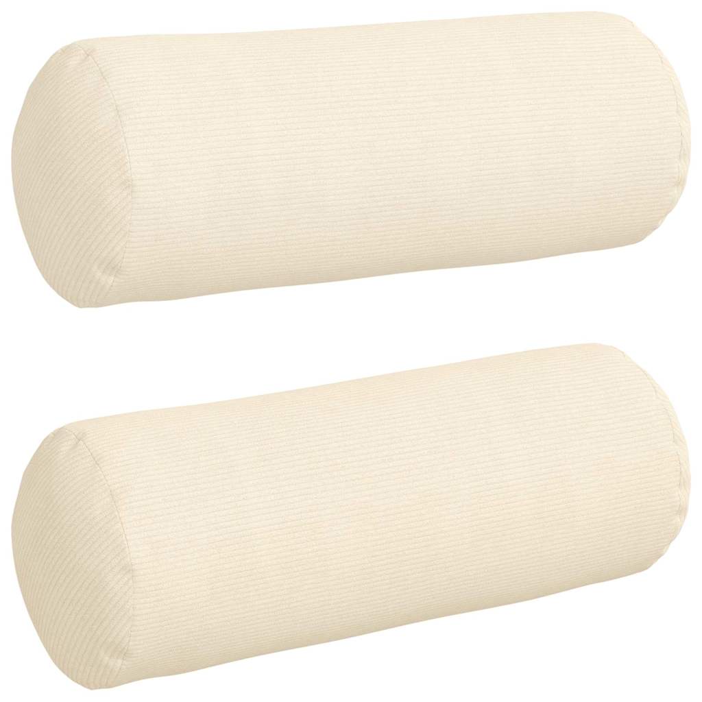 Bolsterpuder 2 pcs Creme Ø 25 x 70 cm Velourstof