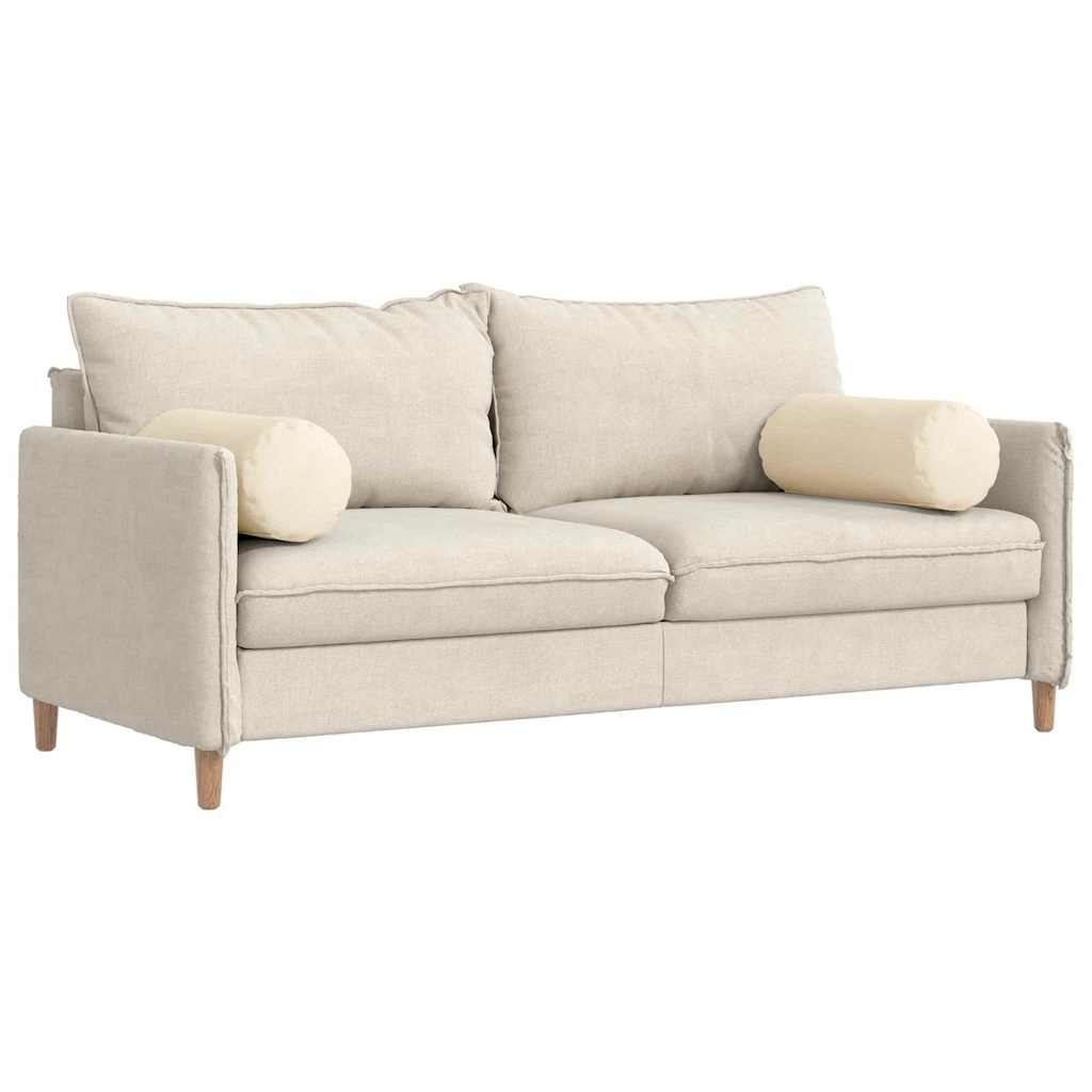 Bolsterpuder 2 pcs Creme Ø 25 x 70 cm Velourstof