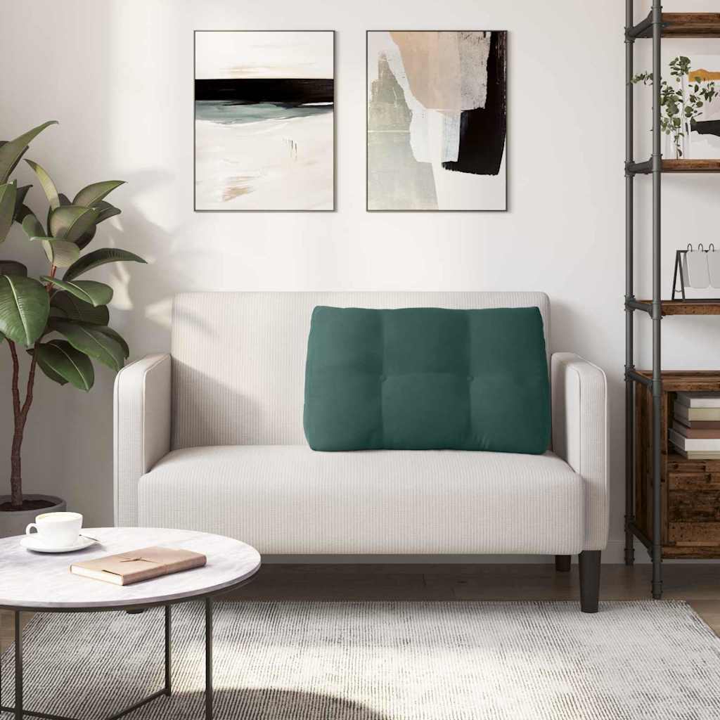 Rygpude Mørkegrøn 80 x 24 x 50 cm Fløjl
