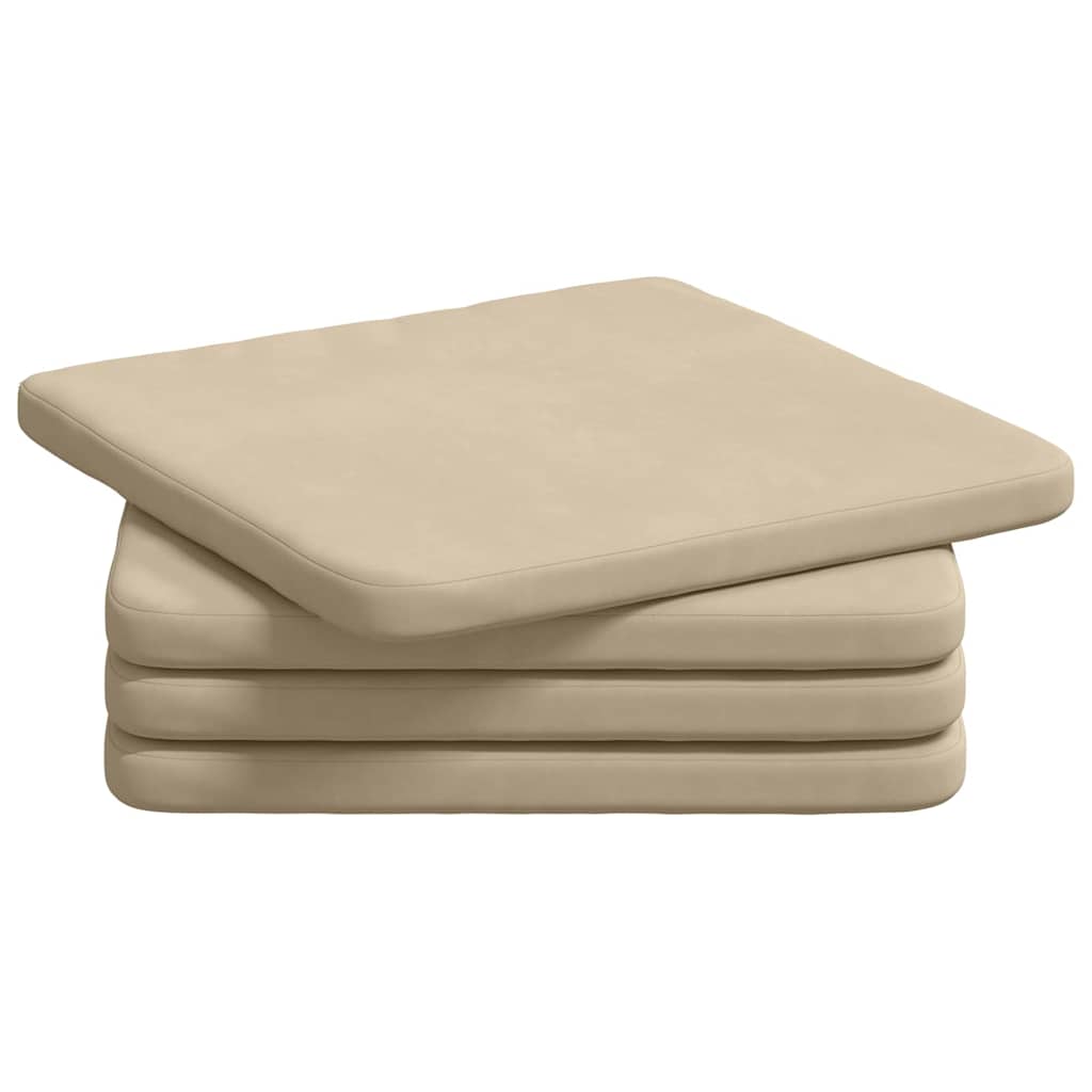 Sædepuder 4 stk. Mikrofiberstof Creme 40 x 40 x 3 cm