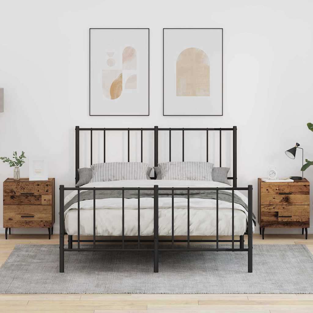 Natskab 2 stk. Gammelt træ 40 x 35 x 47,5 cm Konstrueret træ