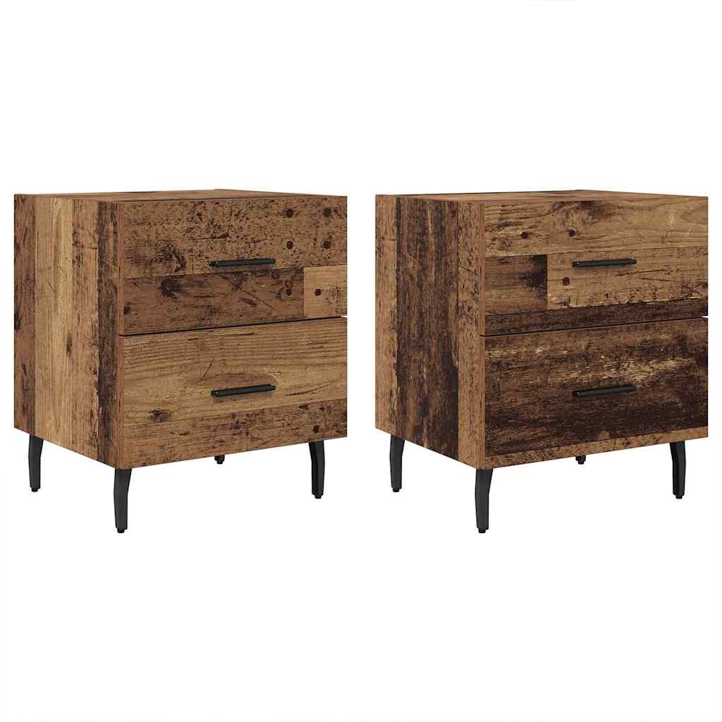 Natskab 2 stk. Gammelt træ 40 x 35 x 47,5 cm Konstrueret træ