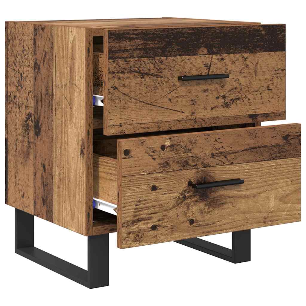 Natskab 2 stk. Gammelt træ og sort 40 x 35 x 47,5 cm
