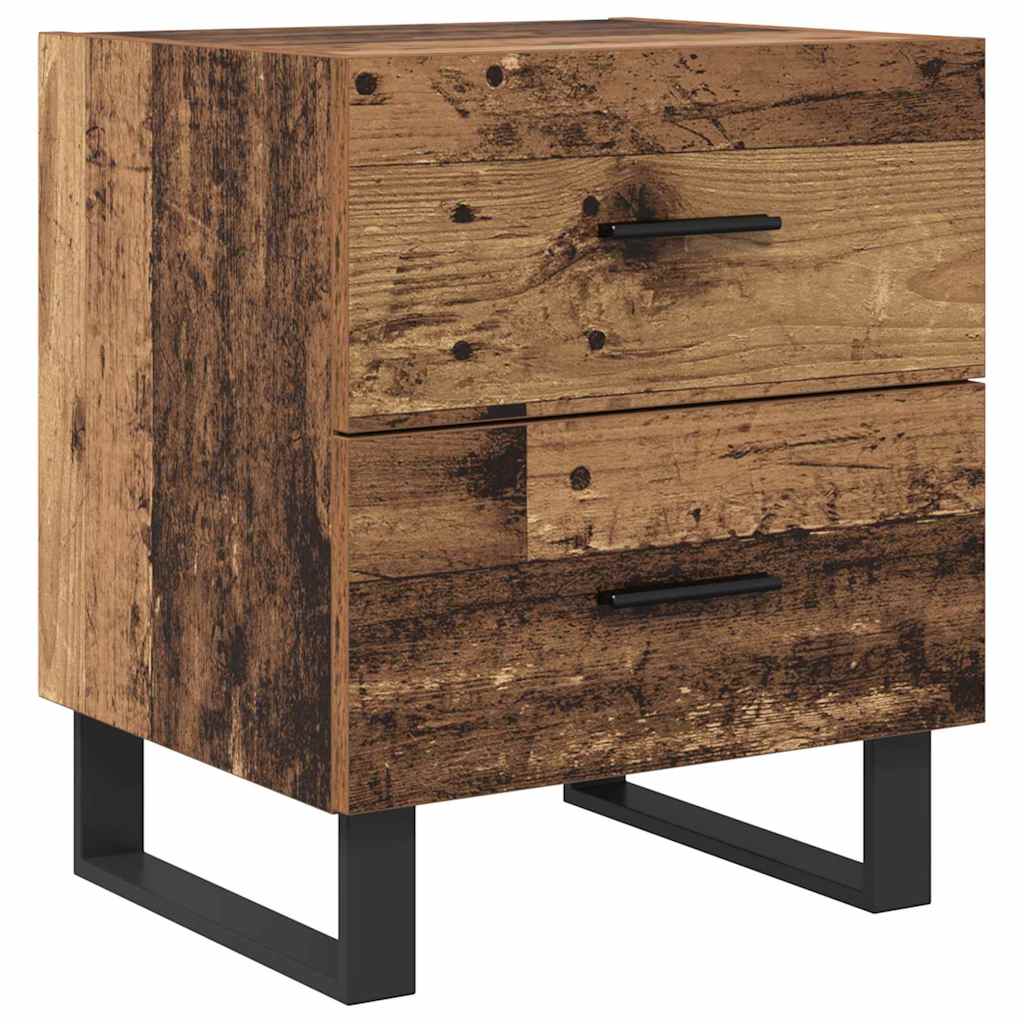 Natskab 2 stk. Gammelt træ og sort 40 x 35 x 47,5 cm