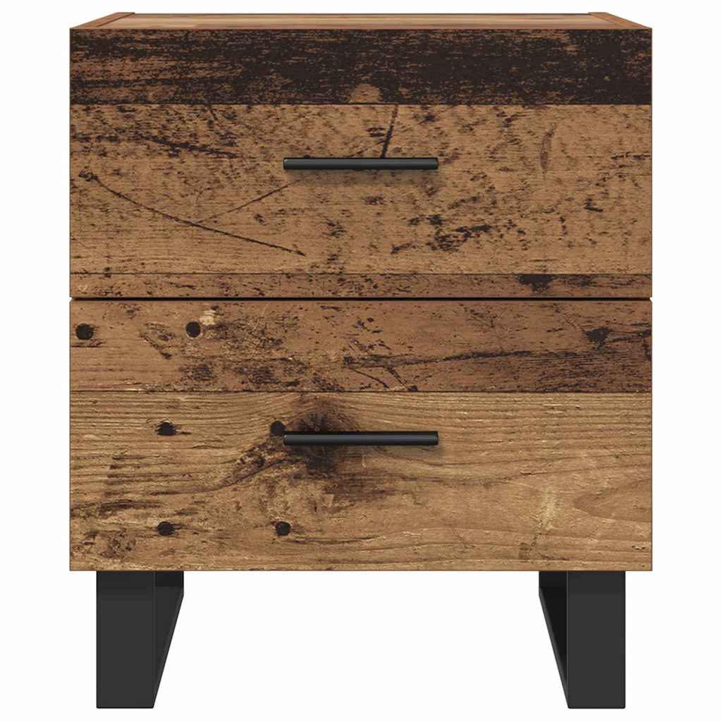 Natskab 2 stk. Gammelt træ og sort 40 x 35 x 47,5 cm