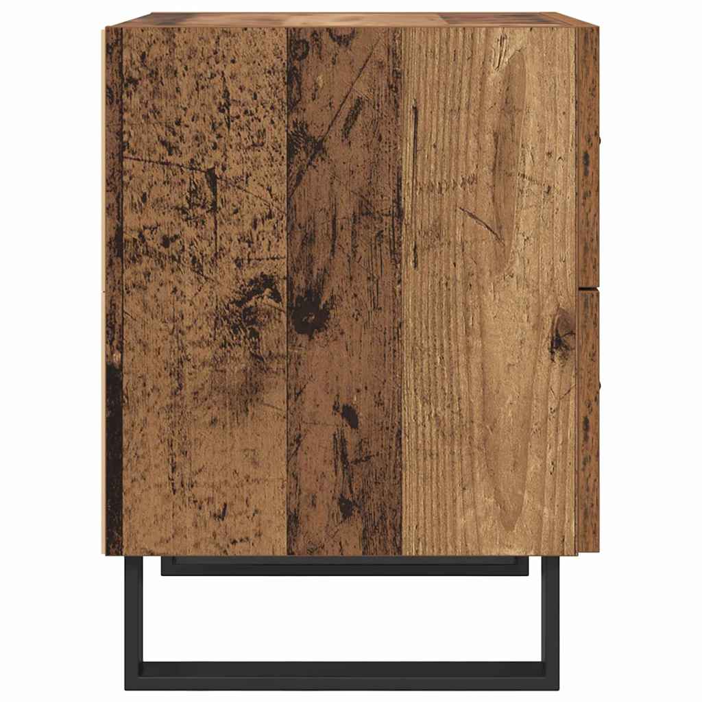 Natskab 2 stk. Gammelt træ og sort 40 x 35 x 47,5 cm