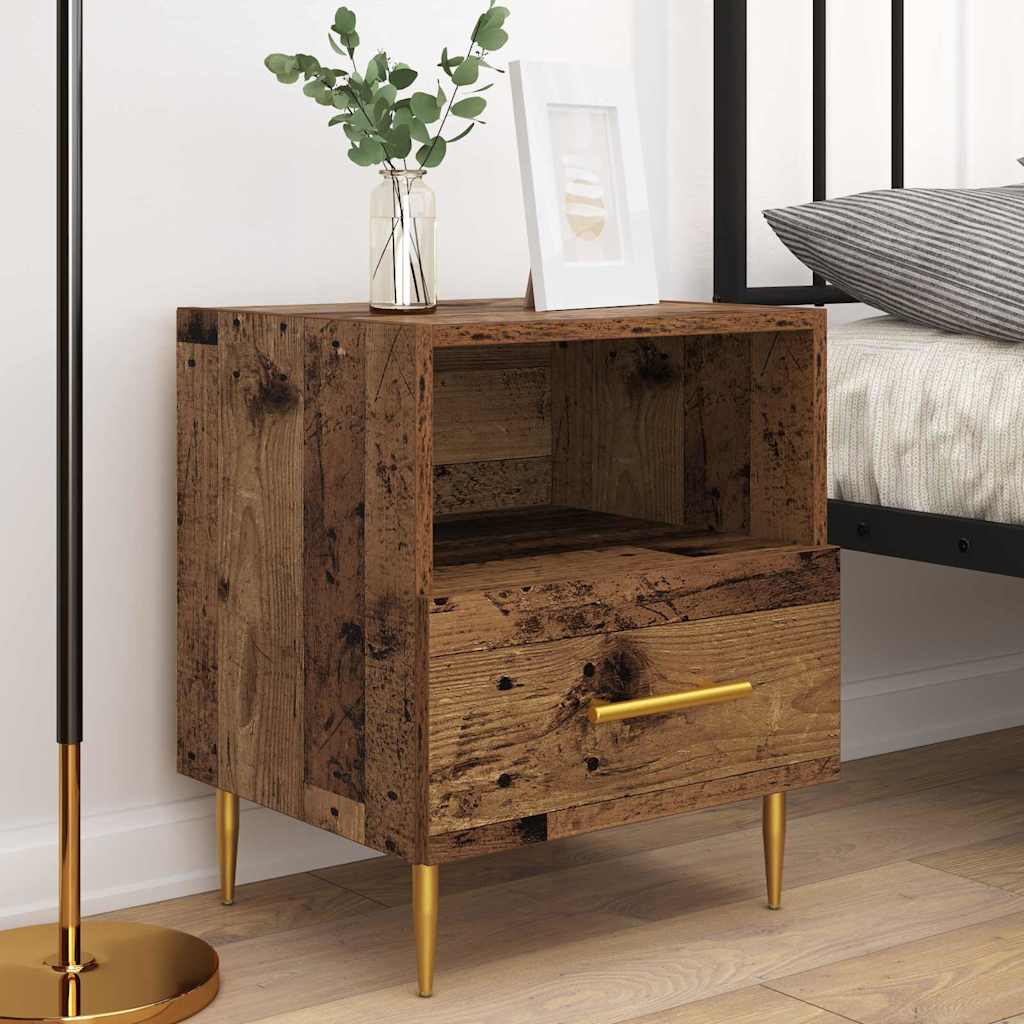 Sengebord 2 stk. Gammelt træ 40 x 35 x 47,5 cm Konstrueret træ