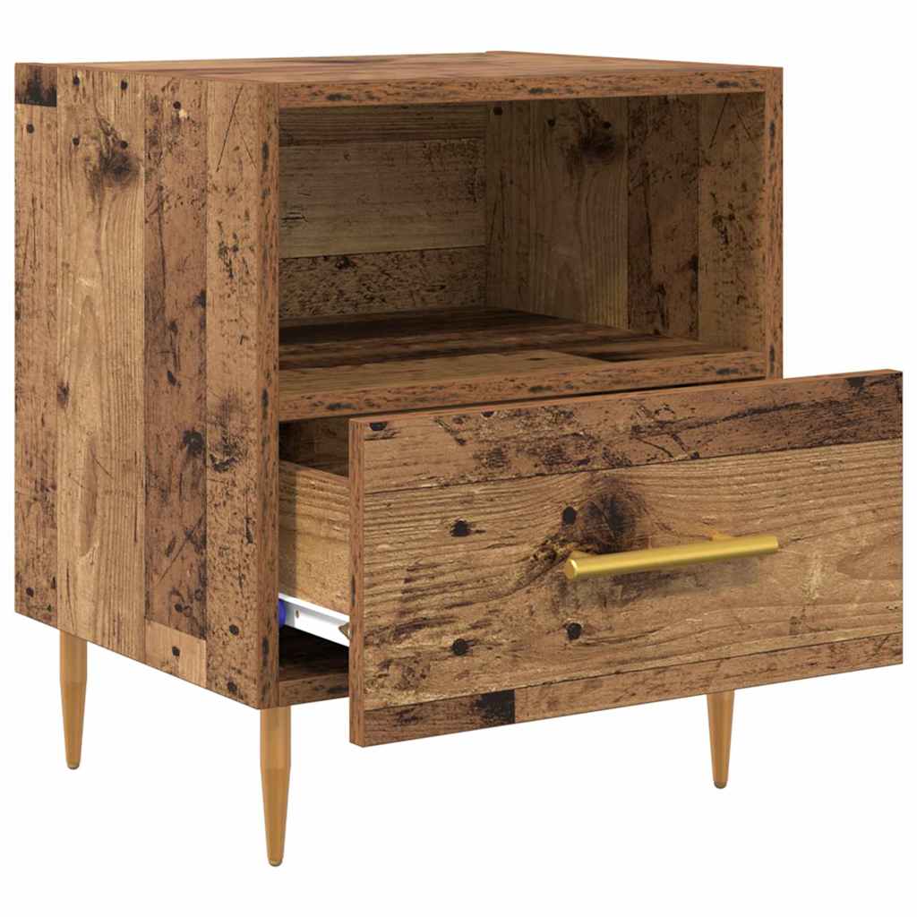 Sengebord 2 stk. Gammelt træ 40 x 35 x 47,5 cm Konstrueret træ