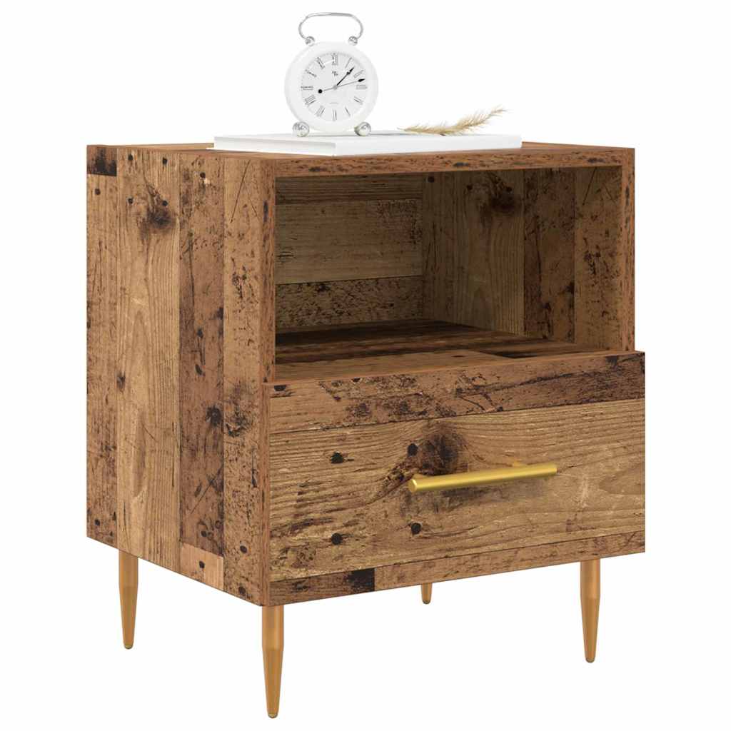 Sengebord 2 stk. Gammelt træ 40 x 35 x 47,5 cm Konstrueret træ
