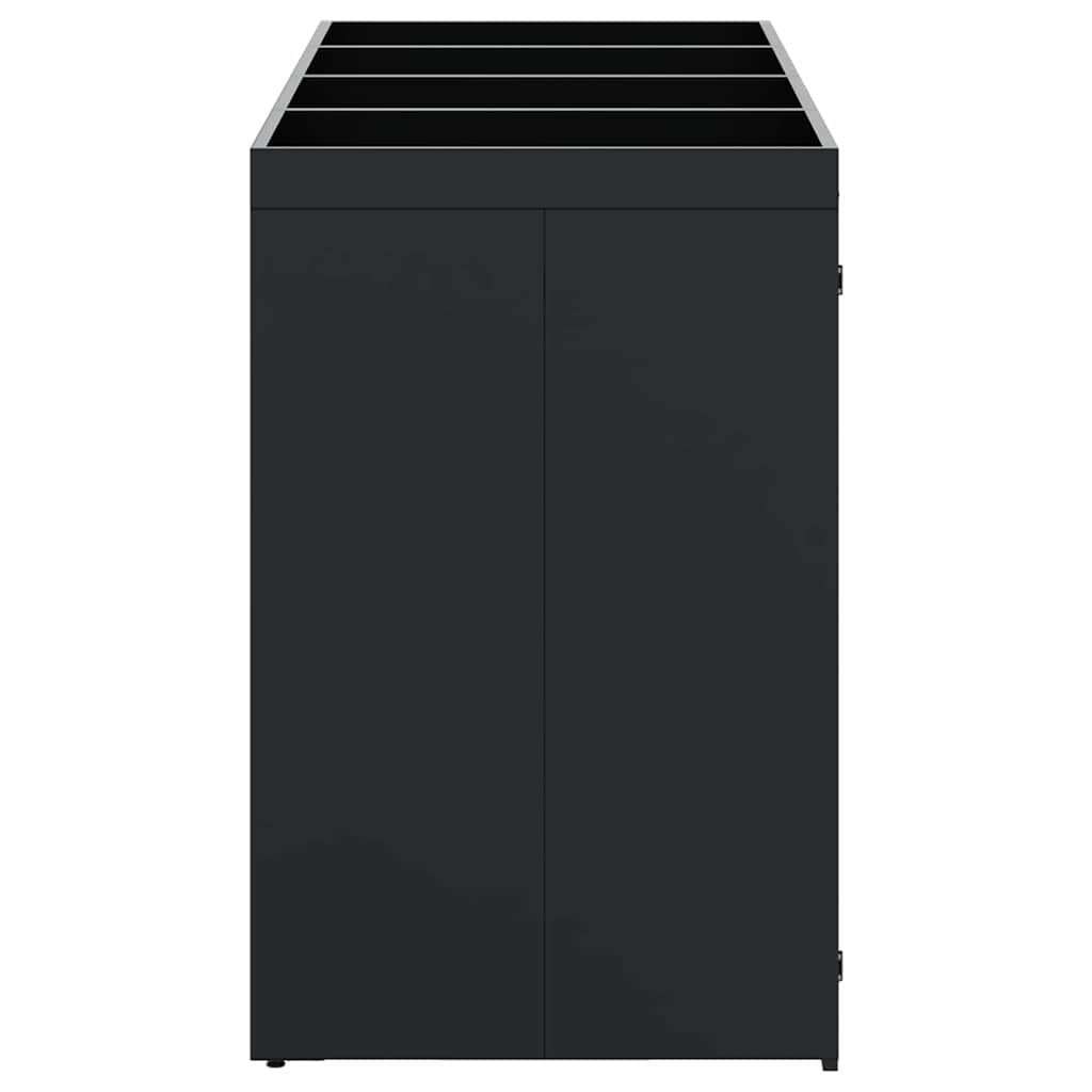 Wheelie Bin Opbevaring til 4 Affaldscontainere Sort
