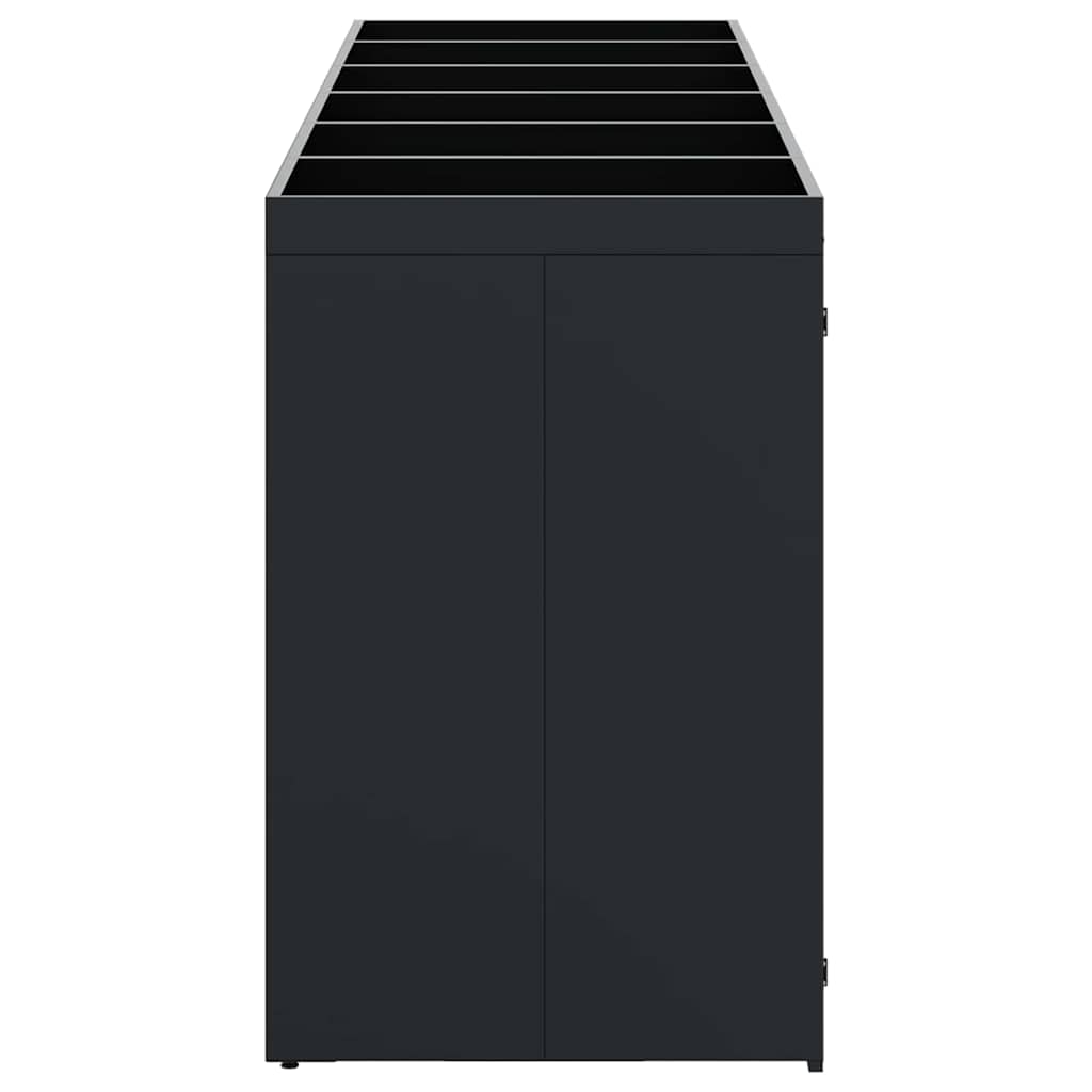 Wheelie Bin Opbevaring til 6 Affaldscontainere Sort