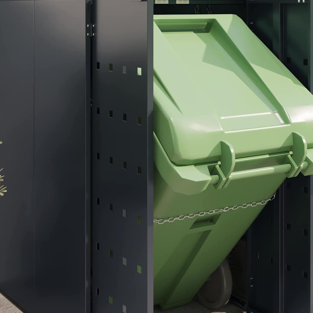 Wheelie Bin Opbevaring til 4 Affaldscontainere Antracit