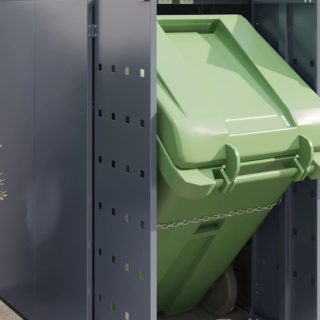 Wheelie Bin Opbevaring til 2 Affaldscontainere Lysegrå