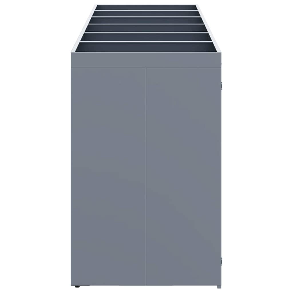 Wheelie Bin Opbevaring til 6 Affaldscontainere Lysegrå