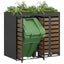 Wheelie Bin Opbevaring til 2 Affaldscontainere Stål Antracit