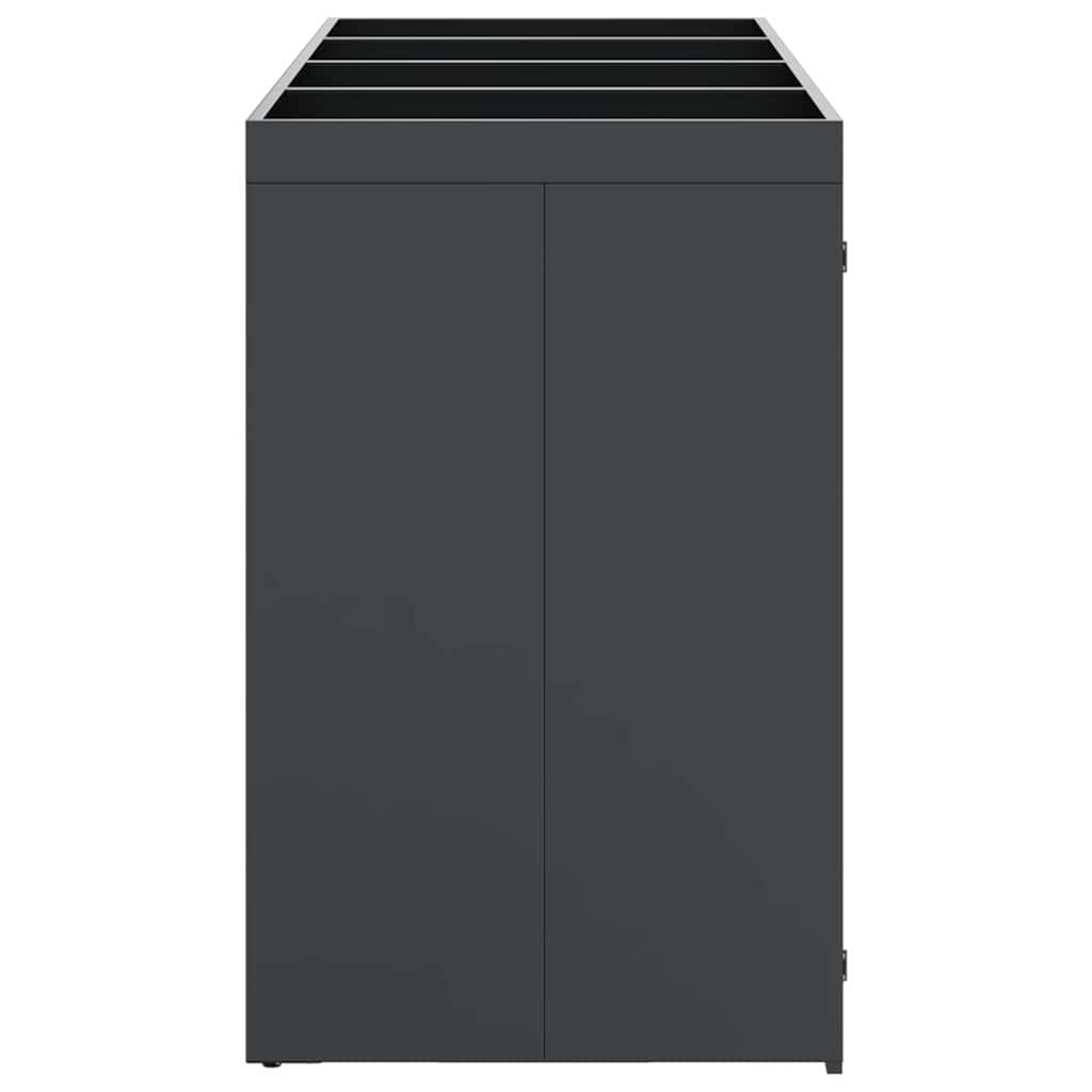 Wheelie Bin Opbevaring til 4 Affaldscontainere Stål Antracit