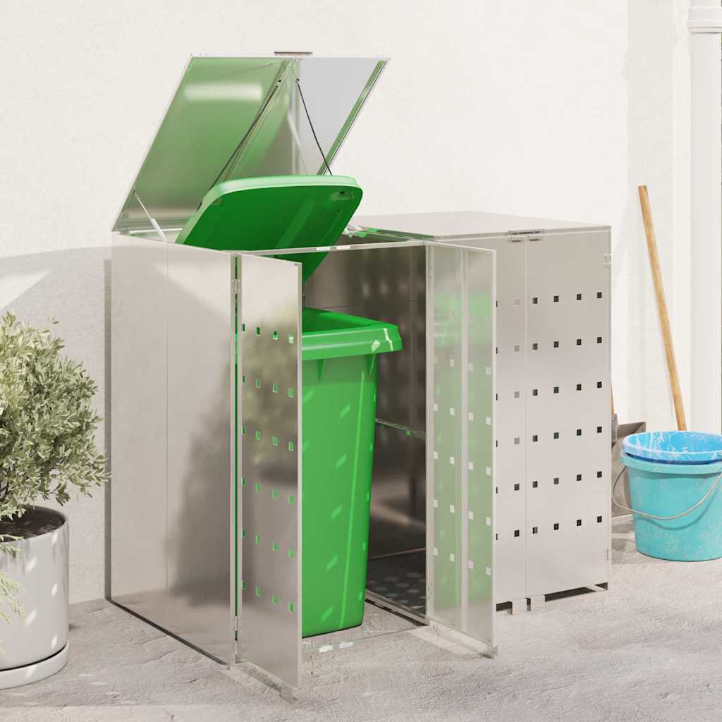 Wheelie Bin Opbevaring til 3 Affaldscontainere Rustfrit stål
