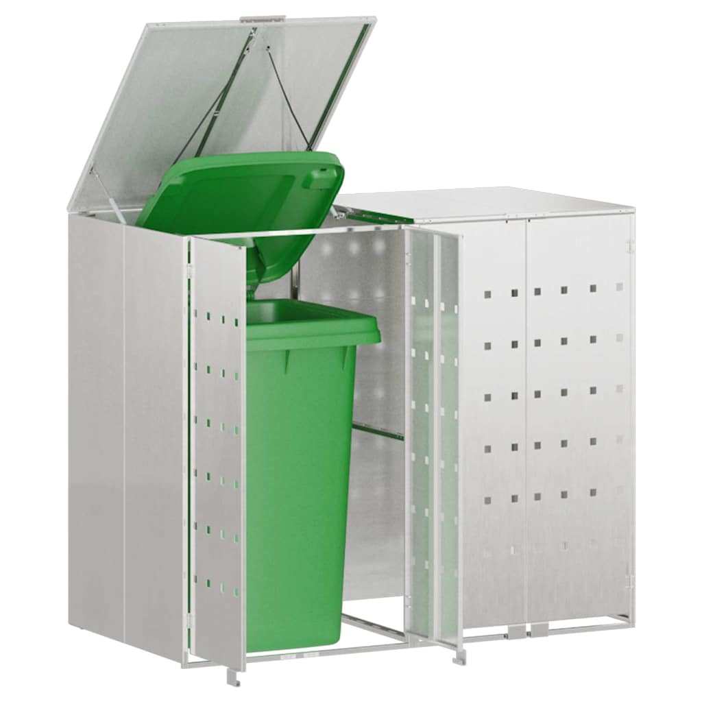 Wheelie Bin Opbevaring til 3 Affaldscontainere Rustfrit stål