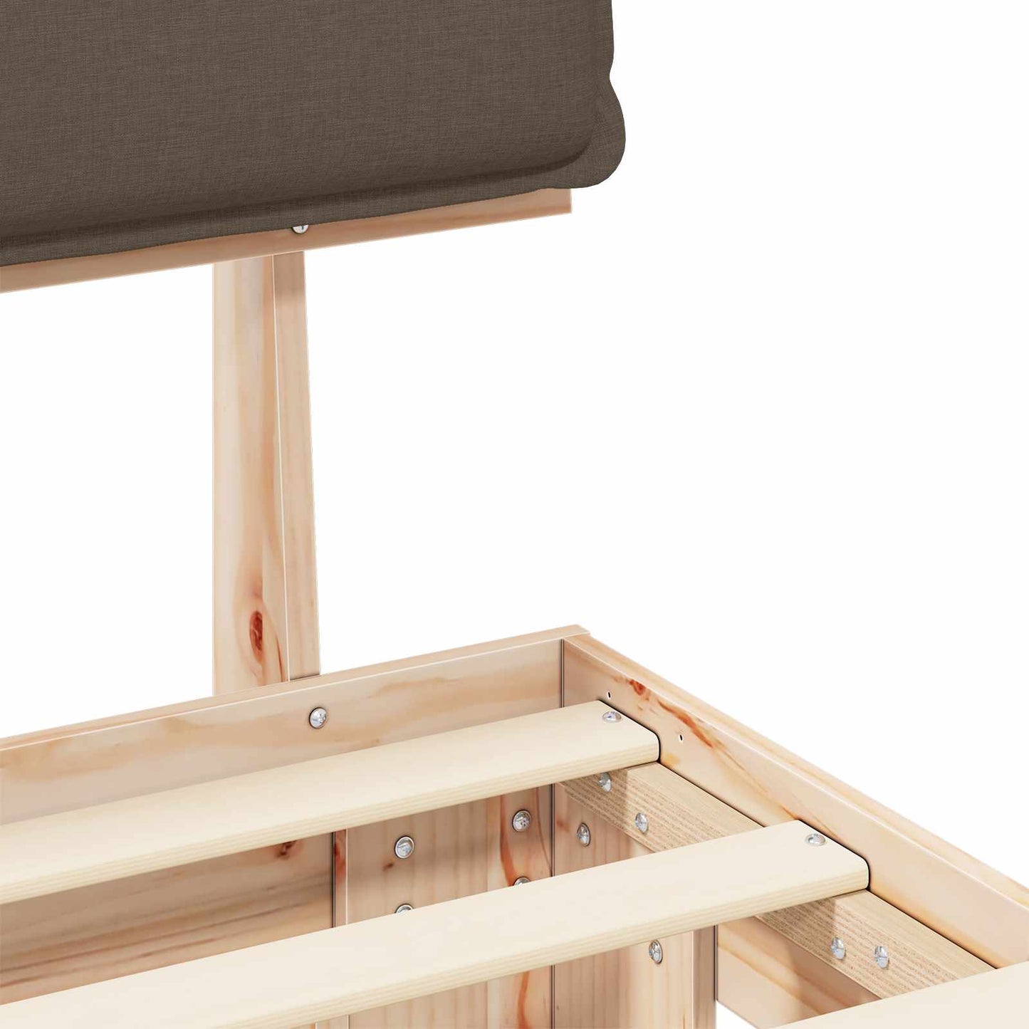 Sengestel med Polstret Hovedgavl Gråbrun 100 x 200 cm