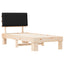 Sengestel med Polstret Hovedgavl Sort 90 x 200 cm